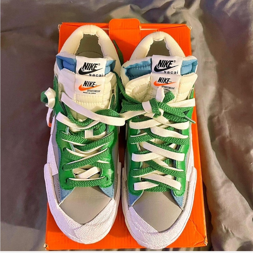 Nike Blazer Low Sacai in Gray and Green
